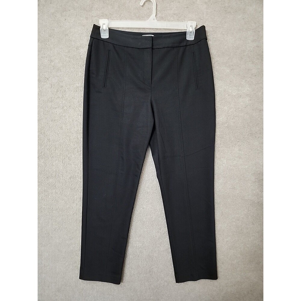 Chicos So Slimming Ankle Dress Pants Womens 1 US 8 Black Seamed Front Back Leg